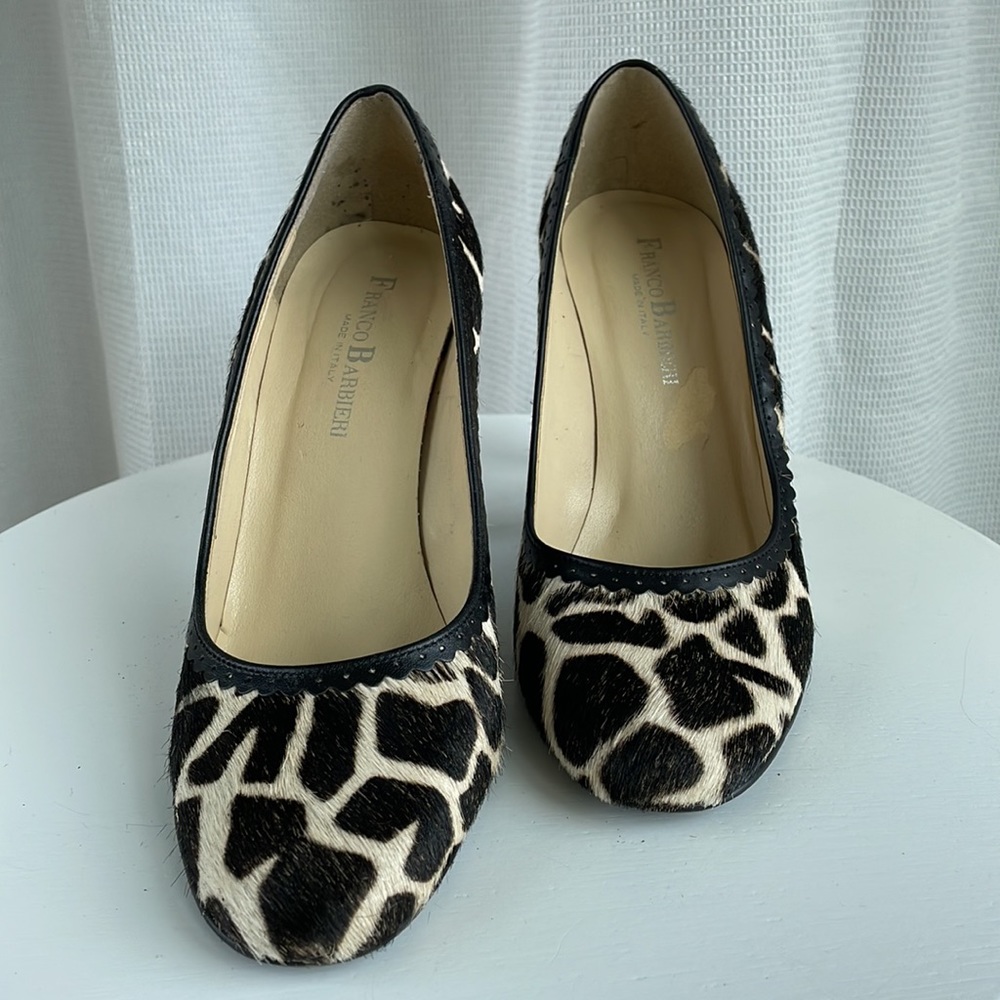Franco Barbieri Giraffe Print Calf Hair Pumps - Picture 2 of 8